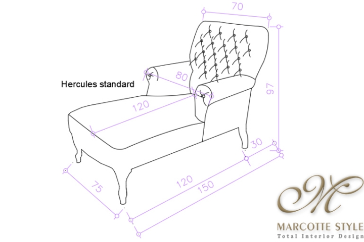 Longchair HERCULES-80 Marcottestyle