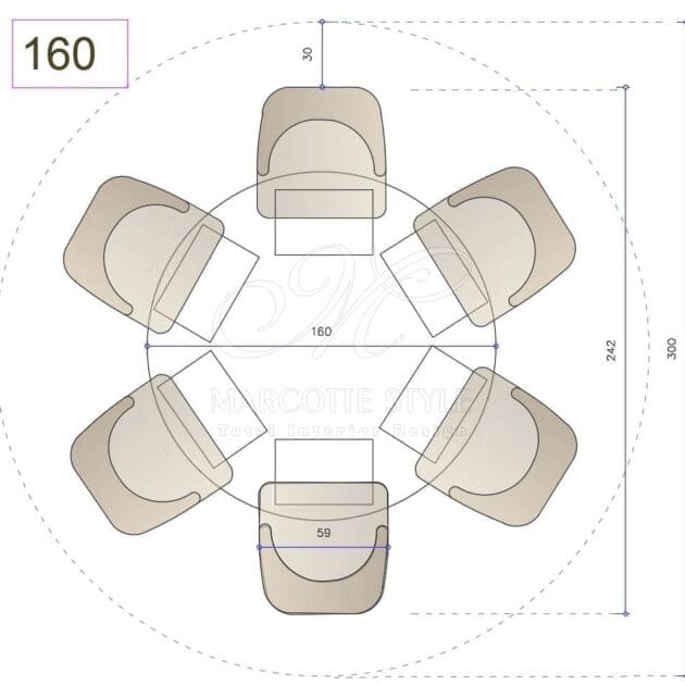 Marcottestyle Interiors Ronde Tafel