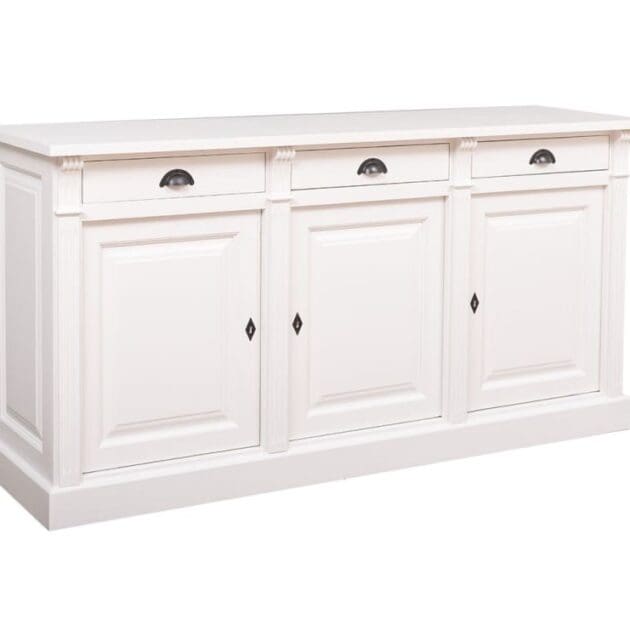 Eiken Dressoir Avignon - Massief Eiken Dressoir Met 3 Deuren En 3 Lades, Ideaal Voor Opbergruimte.