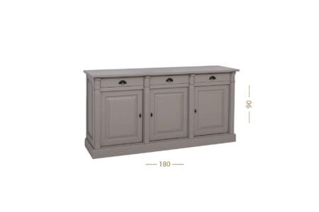 Eiken Dressoir Avignon - Massief Eiken Dressoir Met 3 Deuren En 3 Lades, Ideaal Voor Opbergruimte.