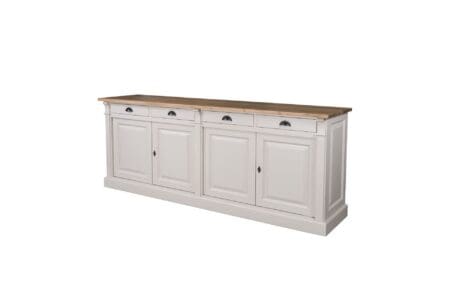 Eiken Dressoir Montreux - Massief Eiken Dressoir Met 4 Deuren En Ruime Opbergruimte.