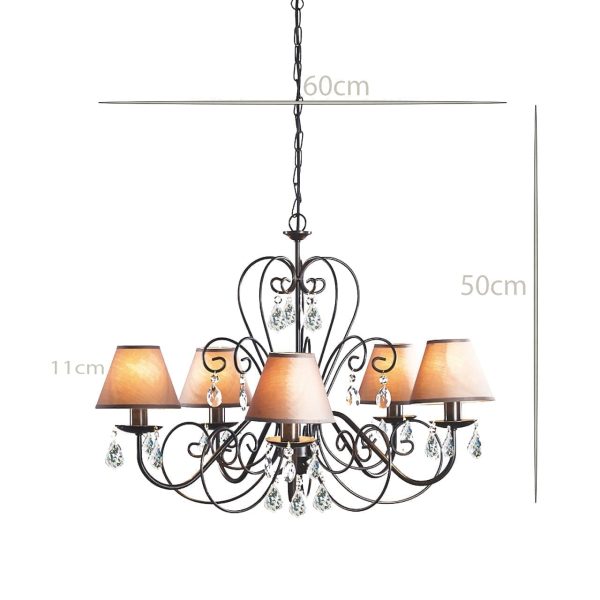 Marcottestyle-luster-chandelier-5lamp-356€