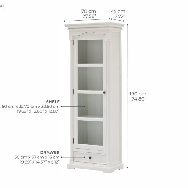 Provence single vitrine - white 4 ca606 Marcottestyle Interiors
