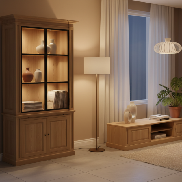 Eiken-Vitrinekast-Linceste Cosy